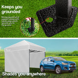 Red Track 3x3m Folding Gazebo Shade Outdoor Pop-Up Grey & White - Extra Image