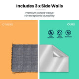 RED TRACK Accessory Pack for 6x3m White Gazebo, includes Walls, Wheeled Carry Bag, Rechargeable USB Lamp - Top-Down View