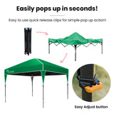 RED TRACK 3.6x2.2m Ultra Compact Folding Gazebo, Carry bag, Portable Outdoor Popup Marquee for Camping Beach, Green - Rear View