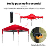 RED TRACK 3.6x2.2m Ultra Compact Folding Gazebo, Carry bag, Portable Outdoor Popup Marquee for Camping Beach - Rear View