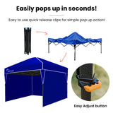 RED TRACK 3.6x2.2m Ultra Compact Folding Gazebo, Walls, Carry bag, Portable Outdoor Popup Marquee for Camping Beach, Navy Blue - Rear View