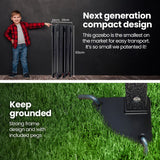 RED TRACK 3.6x2.2m Ultra Compact Folding Gazebo, Walls, Carry bag, Portable Outdoor Popup Marquee for Camping Beach, Black - Front View