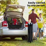 RED TRACK 3.6x2.2m Ultra Compact Folding Gazebo, Walls, Carry bag, Portable Outdoor Popup Marquee for Camping Beach, Black - 45-Degree Angle