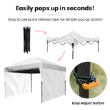 RED TRACK 3.6x2.2m Ultra Compact Folding Gazebo, Walls, Carry bag, Portable Outdoor Popup Marquee for Camping Beach, White - Rear View