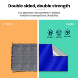 RED TRACK 3x3m Ultra Compact Folding Gazebo, Walls, Carry bag, Portable Outdoor Popup Marquee for Camping Beach, Navy Blue - Top-Down View