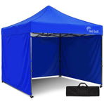 RED TRACK 3x3m Premium Pop Up Gazebo Marquee, Patented Steel Cable Canopy Support System, Wheeled Carry Bag, Side Walls, UV Block, Reinforced Frame, Blue