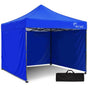 RED TRACK 3x3m Premium Pop Up Gazebo Marquee, Patented Steel Cable Canopy Support System, Wheeled Carry Bag, Side Walls, UV Block, Reinforced Frame, Blue