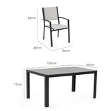 FORTIA 7pc Outdoor Dining Furniture Set, Table and Chairs Setting for Outside - Extra Image
