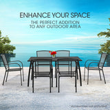 FORTIA 7pc Outdoor Dining Furniture Setting, Table and Chairs Set for outside with E-coating - Side View