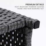LONDON RATTAN Outdoor Dining Table 9 Piece Furniture Wicker Set, Grey - Extra Image