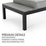 FORTIA 4 pc Outdoor Furniture Setting, 4 Seater Lounge, Chairs and Side Tables, for Outdoors Garden Patio - Top-Down View