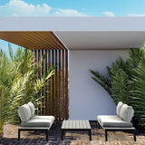 FORTIA 4 pc Outdoor Furniture Setting, 4 Seater Lounge, Chairs and Side Tables, for Outdoors Garden Patio - Rear View