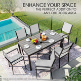 FORTIA 6pc Outdoor Dining Chair Set, for Outside - Side View