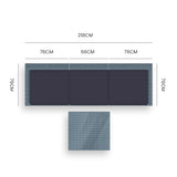 LONDON RATTAN 4 Piece 3 Seater Modular Outdoor Lounge Setting incl. Coffee Table, Grey - Rear View