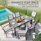 FORTIA 150x90cm Outdoor Dining Table, Rectangular, Furniture for Outside - Side View