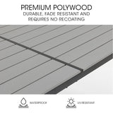 FORTIA 150x90cm Outdoor Dining Table, Rectangular, Furniture for Outside - Top-Down View
