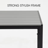 FORTIA 150x90cm Outdoor Dining Table, Rectangular, Furniture for Outside - Rear View