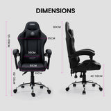 OVERDRIVE Conquest Series Reclining Gaming Ergonomic Office Chair with Lumbar and Neck Pillows, Black - Rear View