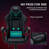 OVERDRIVE Conquest Series Reclining Gaming Ergonomic Office Chair with Lumbar and Neck Pillows, Black - Extra Image
