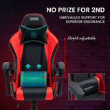 OVERDRIVE Conquest Series Reclining Gaming Ergonomic Office Chair with Lumbar and Neck Pillows, Black and Red - Extra Image