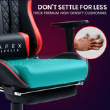 OVERDRIVE Apex Series Reclining Gaming Ergonomic Office Chair with Footrest, Black and Red - Extra Image
