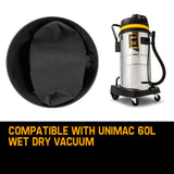 UNIMAC 60L Wet & Dry Vacuum Cleaner- 5x Paper Filter bags Dust Replacement - Front View