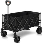 TRUNDL 180L XL Electric Folding Pull Cart, Powerful Easy Hill Climbing, All-terrain Wheels, Wagon for Beach Camping Shopping, Black