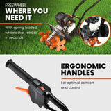 PLANTCRAFT 46CC Garden Cultivator Tiller Handheld 15 Inch Petrol 4-Stroke Titan 9 - Low Angle