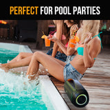 M&B Portable Splash Proof 40W Bluetooth Boombox Speaker, IPX5, TWS Pairing, Multi-Input, Lithium Battery, USB Charging - Top-Down View