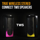M&B Portable Splash Proof 120W Bluetooth Party Speaker with Karaoke Microphone, IPX4, TWS Pairing, Multi-Input, Lithium Battery, RGB, USB Charging - Extra Image
