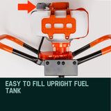 Baumr-AG Post Hole Digger 62CC Posthole Earth Auger Fence Borer Petrol Drill Bit - Close-Up Angle
