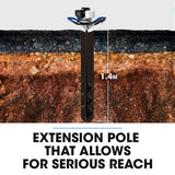 POWERBLADE PD750 52cc 2-Stroke Petrol Post Hole Digger, 200mm Auger w/ 600mm Extension Shaft - Top-Down View