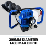 POWERBLADE PD750 52cc 2-Stroke Petrol Post Hole Digger, 200mm Auger w/ 600mm Extension Shaft - Extra Image