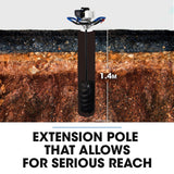 POWERBLADE PD950 52cc 2-Stroke Petrol Post Hole Digger, w/ 3 Auger bits, 600mm Extension Shaft - Top-Down View