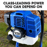 POWERBLADE PD950 52cc 2-Stroke Petrol Post Hole Digger, w/ 3 Auger bits, 600mm Extension Shaft - 45-Degree Angle