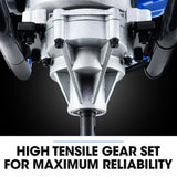 POWERBLADE PD950 52cc 2-Stroke Petrol Post Hole Digger, w/ 3 Auger bits, 600mm Extension Shaft - Low Angle