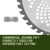 MTM Carbide Tipped 40 Tooth Brush Cutter Blade Whipper Snipper Brushcutter - Side View