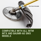 MTM Carbide Tipped 40 Tooth Brush Cutter Blade Whipper Snipper Brushcutter - Close-Up Angle