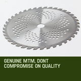 MTM 5x Carbide Tipped 40 Tooth Brush Cutter Blade Whipper Snipper Brushcutter - Front View