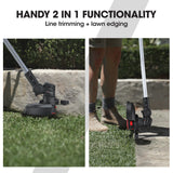BAUMR-AG LN3 20V SYNC Cordless 2in1 Line Trimmer & Lawn Edger, with Battery and Charger Kit, Adjustable head, Guide Wheel - Side View