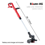 BAUMR-AG LN3 20V SYNC Cordless 2in1 Line Trimmer & Lawn Edger Skin, Adjustable head, Guide Wheel - Front View
