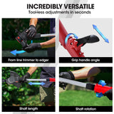 BAUMR-AG LN3 20V SYNC Cordless 2in1 Line Trimmer & Lawn Edger Skin, Adjustable head, Guide Wheel - 45-Degree Angle