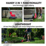 Baumr-AG 20V Cordless Line Trimmer Whipper Snipper Electric Garden Tool, 2.0Ah Lithium Battery Charger - Top-Down View