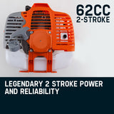 MTM Replacement Engine for Pole Tool Chainsaw Brushcutter Multi 62CC - Top-Down View