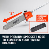 MTM 62CC Pole Chainsaw Saw Petrol Chain Tree Pruner Extended Extension Cutter - Low Angle