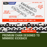 Baumr-AG 65CC Long Reach Pole Chainsaw Hedge Trimmer Pruner Chain Saw Tree Multi Tool - Rear View