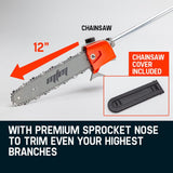 MTM 62CC Long Reach Pole Chainsaw Hedge Trimmer Pruner Chain Saw Cutter Multi Tool - Close-Up Angle