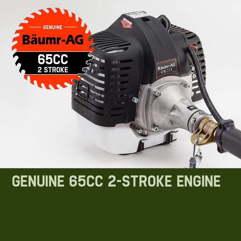 BAUMR-AG 65cc 7in1 Long Reach Garden Multi-tool, Pole Saw, Hedge & Line Trimmer, Brush Cutter, 12 Tree Trimming Pruning Chainsaw Bar, 2 Extension Shafts