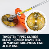 MTM 62cc 7in1 Brush Cutter Garden Multi-Tool , Pole Hedge & Line Trimmer, Bullhorn Handle, 12 Tree Trimming Pruning - Low Angle