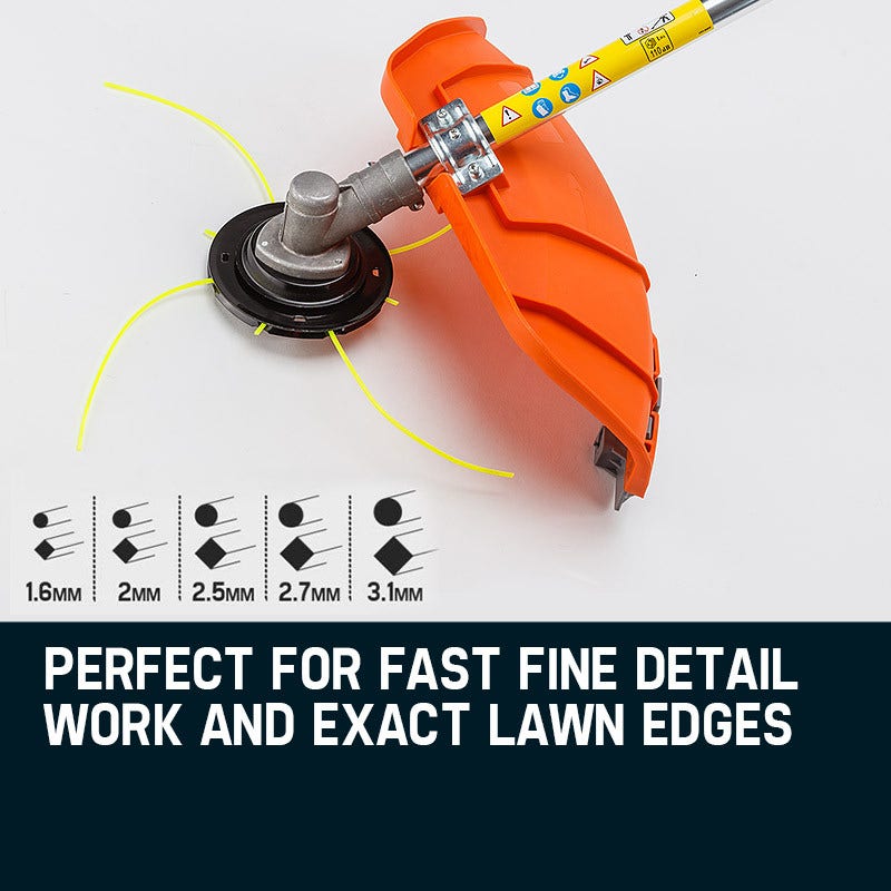MTM 62cc 7in1 Brush Cutter Garden Multi-Tool , Pole Hedge & Line Trimmer, Bullhorn Handle, 12 Tree Trimming Pruning